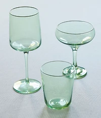 Mariposa Fine Line Collection White Rim Double Old Fashioned Glasses, Set of 4