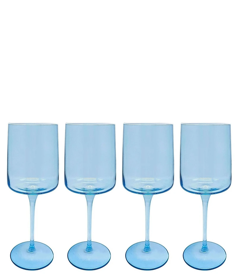Mariposa Fine Line Collection White Rim Wine Glasses, Set of 4