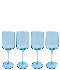 Mariposa Fine Line Collection White Rim Wine Glasses, Set of 4
