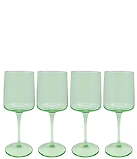 Mariposa Fine Line Collection White Rim Wine Glasses, Set of 4
