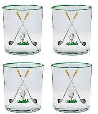 Mariposa Golf Clubs Double Old Fashion Glasses, Set of 4