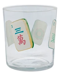 Mariposa Mahjong Tiles Double Old Fashion Glasses, Set of 4