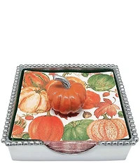 Mariposa Orange Pumpkin Beaded Collection Napkin Box Set