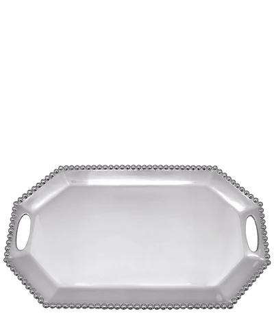 Mariposa Pearled Collection Large Rectangular Octagonal Tray