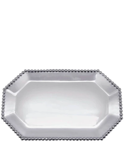 Mariposa Pearled Beaded Collection Small Rectangular Octagonal Tray