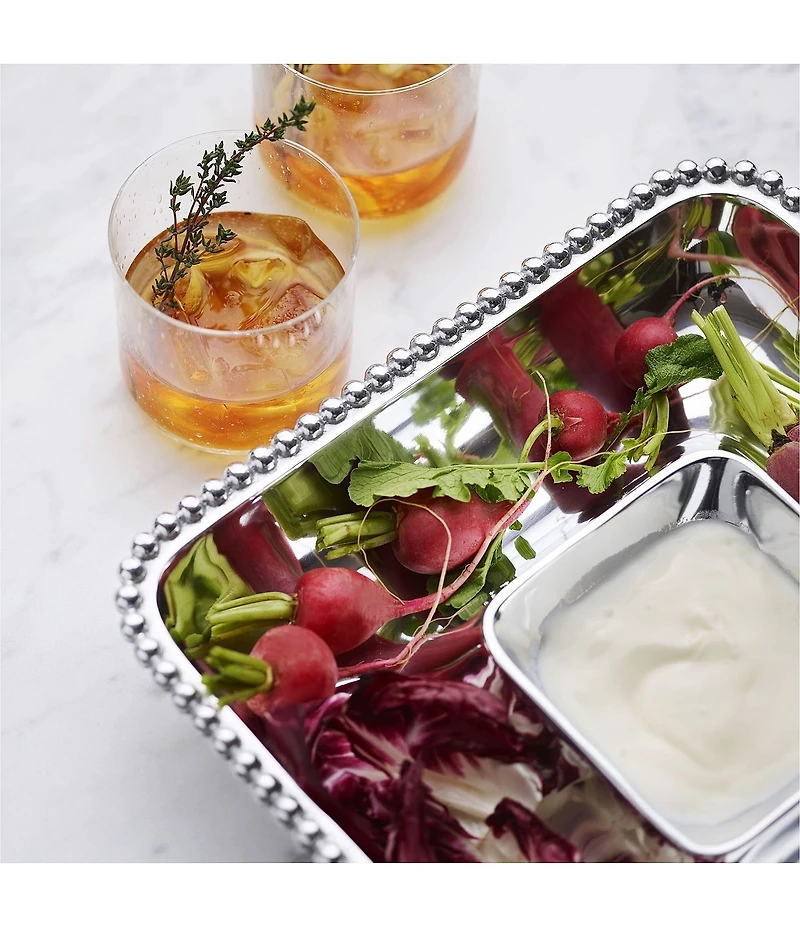 Mariposa Pearled Collection Square Chip & Dip Server
