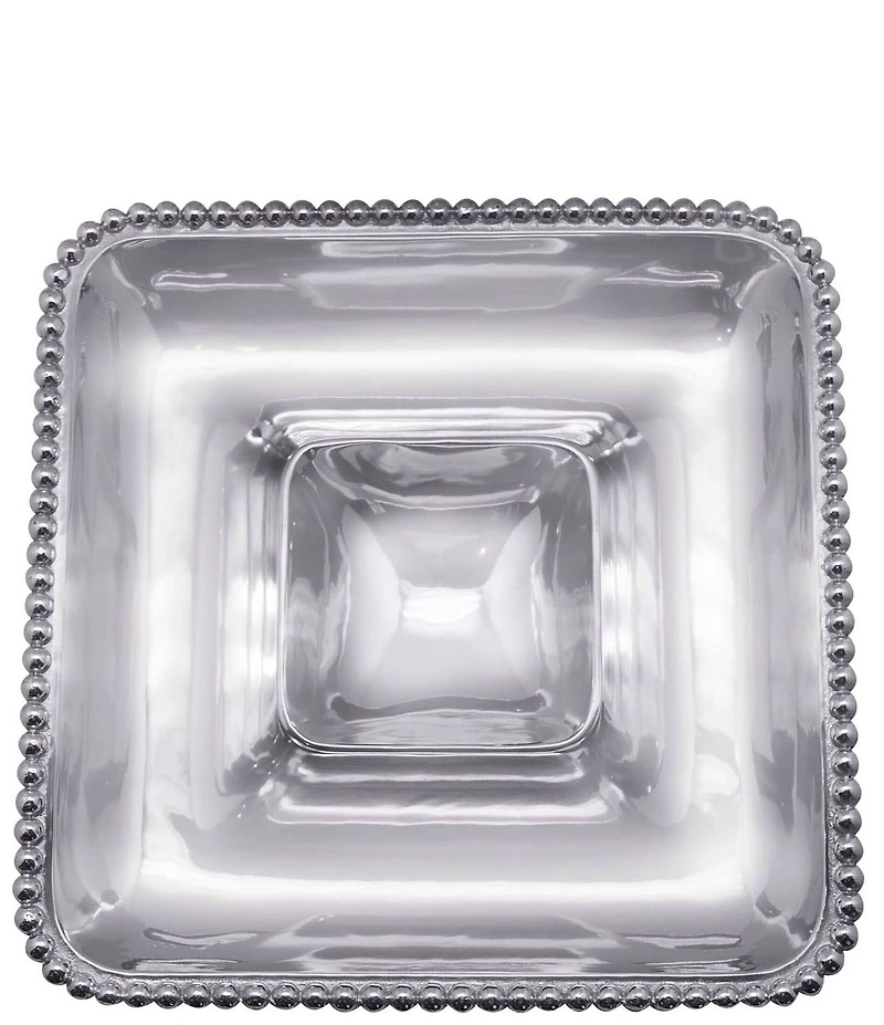 Mariposa Pearled Collection Square Chip & Dip Server