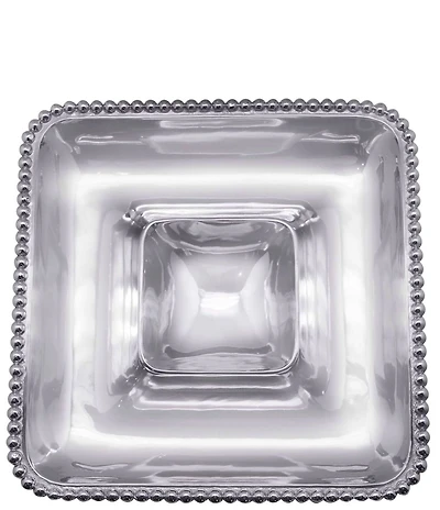 Mariposa Pearled Collection Square Chip & Dip Server