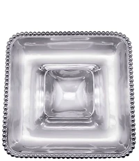 Mariposa Pearled Collection Square Chip & Dip Server