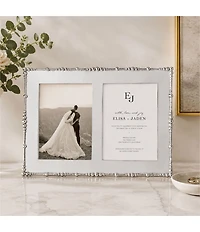 Mariposa Pearl Drop Collection 5x7 Engravable Double Frame