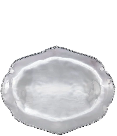Mariposa Sueno Collection Beaded Oval Server Tray