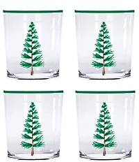 Mariposa Woodland Trees Double Old Fashion Glasses, Set of 4
