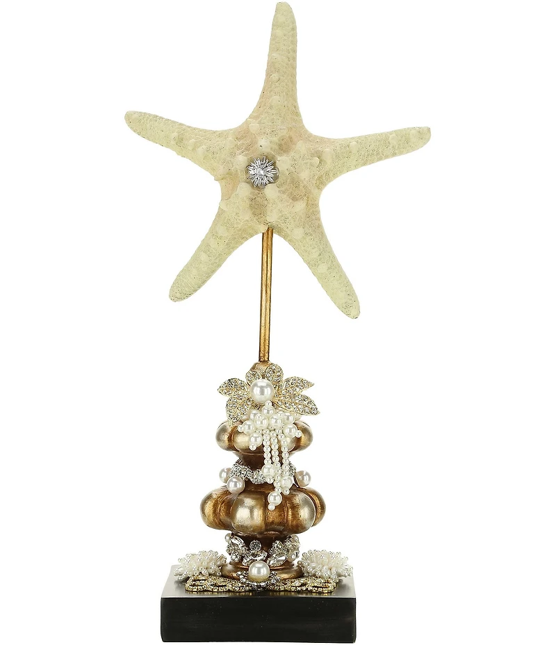 Mark Roberts 13#double; Jeweled Starfish Decorative Tabletop Finial