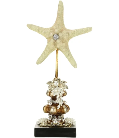 Mark Roberts 13#double; Jeweled Starfish Decorative Tabletop Finial
