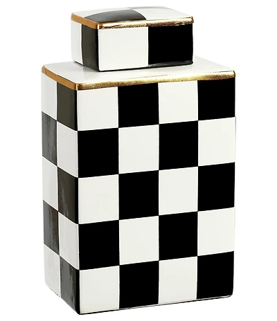 Mark Roberts Checkered Box Decorative Jar with Lid