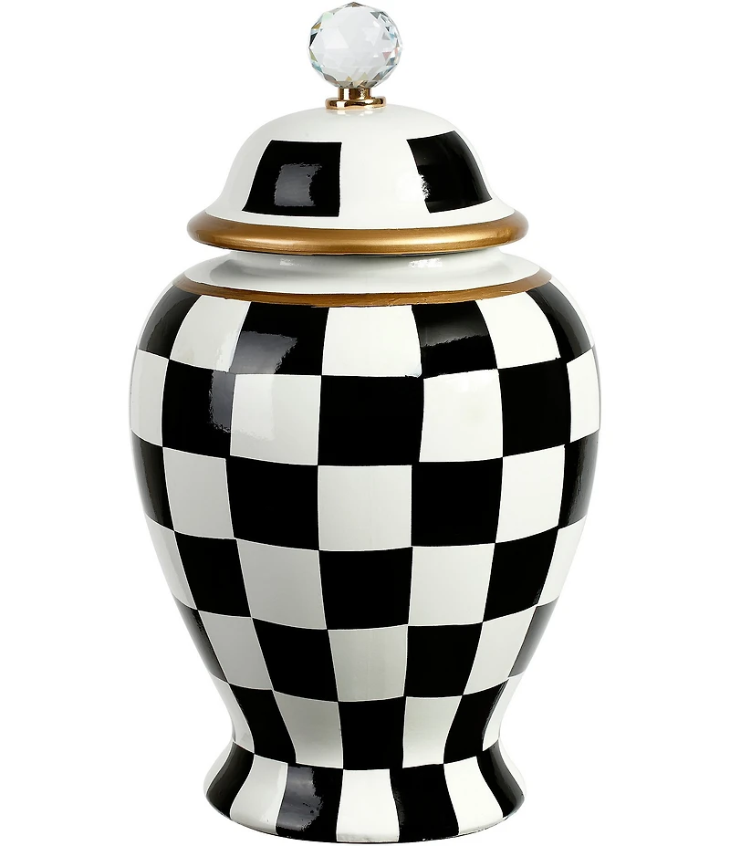 Mark Roberts Checkered Urn with Lid, Large