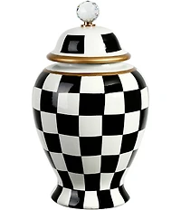 Mark Roberts Checkered Urn with Lid, Large