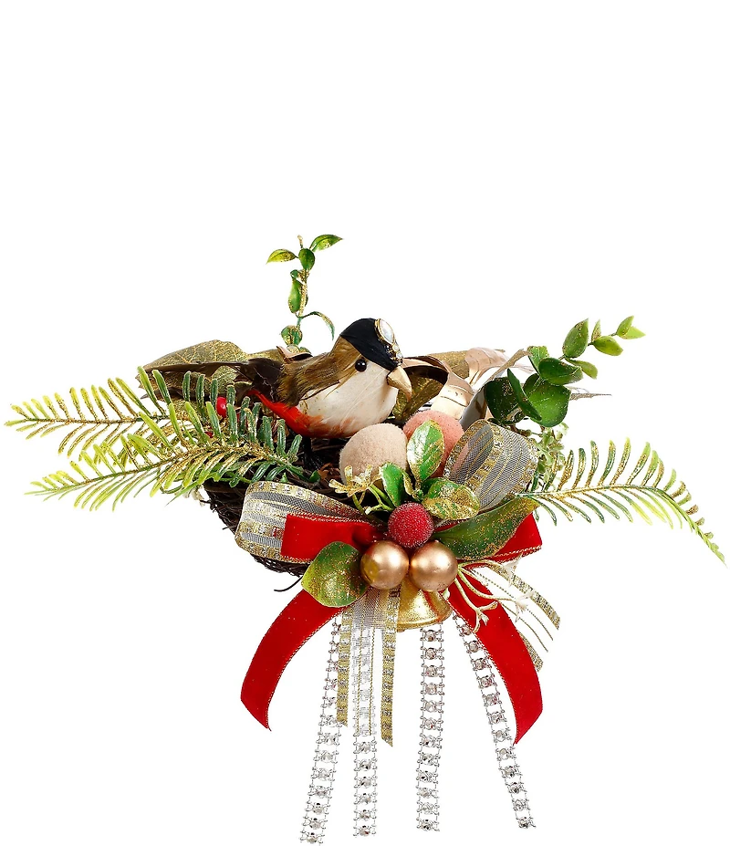 Mark Roberts Christmas Bird Nest Ornament Set Of 3