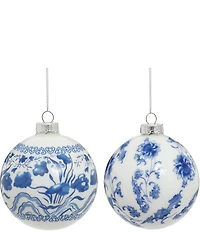 Mark Roberts Delft Flower Ornament, Set of 6