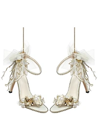 Mark Roberts Diamond Strap Ivory Shoe Ornaments, Set of 2