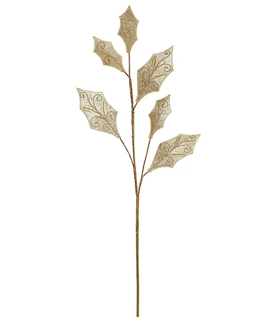 Mark Roberts Elegant Glitter Holly Leaf Spray, Set of 12