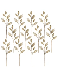 Mark Roberts Elegant Glitter Holly Leaf Spray, Set of 12