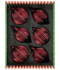 Mark Roberts Festive Striped Ornament, Box Of 6