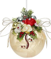 Mark Roberts Floral Jeweled Frosted Ornament