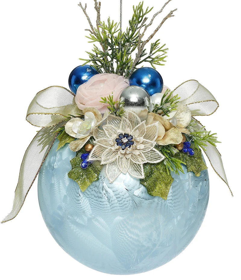 Mark Roberts Floral Jeweled Frosted Ornament