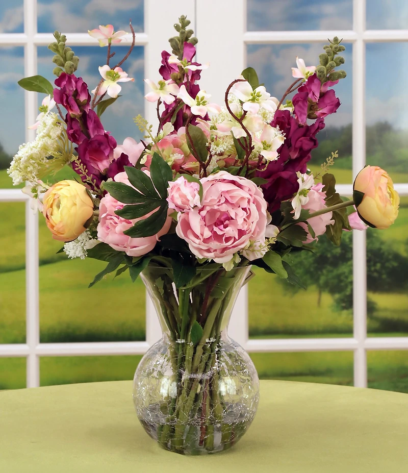 Mark Roberts Garden Flower Floral Arrangement Set and Vase