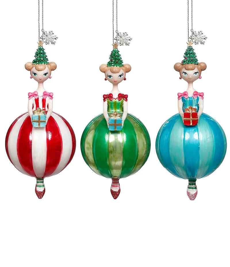 Mark Roberts Girl On Candy Cane Ornaments