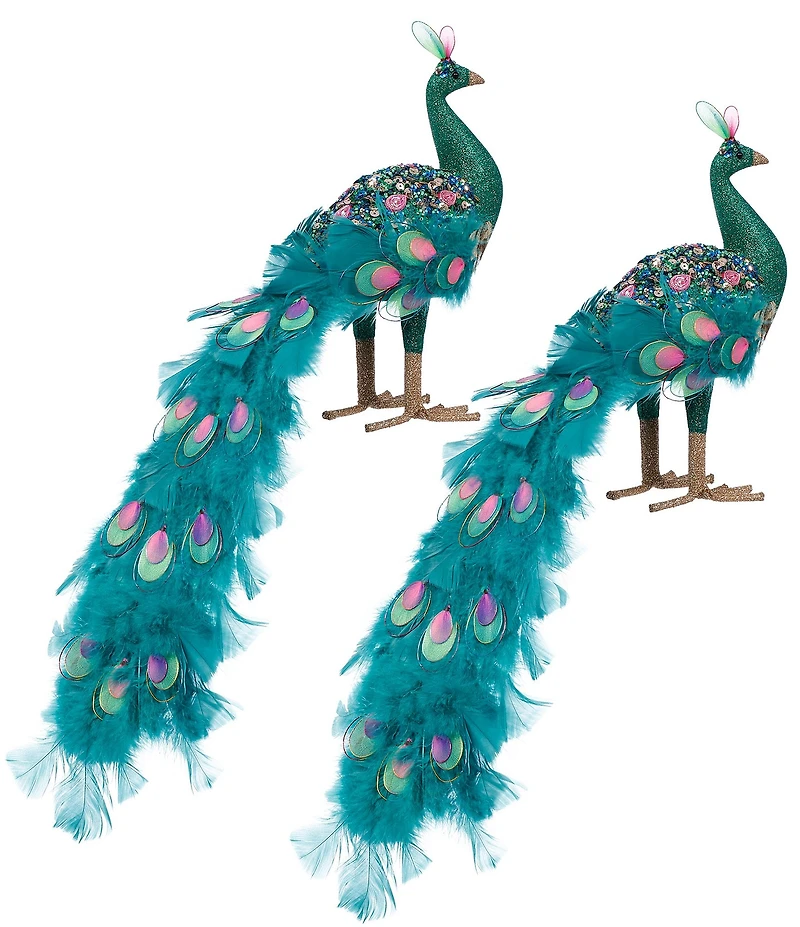 Mark Roberts Glamorous Peacock, Set of 2