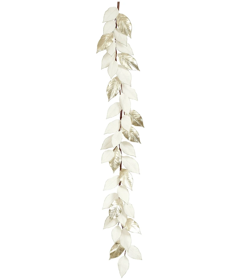 Mark Roberts Glitter/Shinny Magnolia Leaves Garland, Set of 2