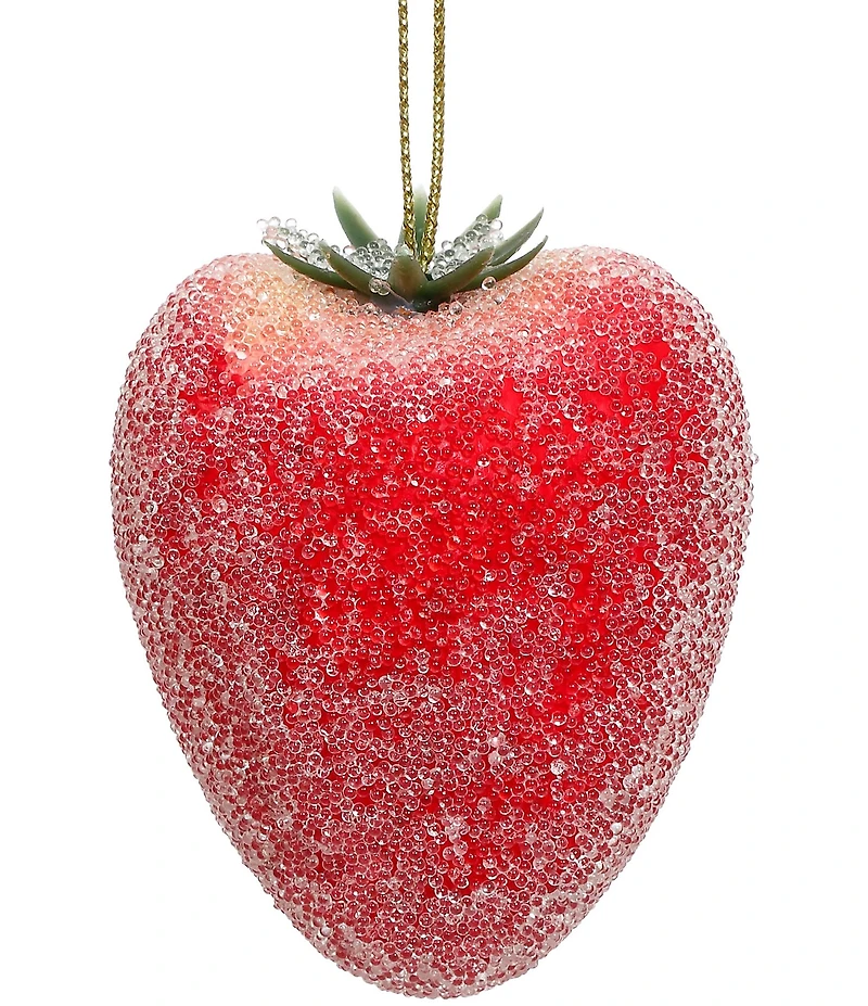 Mark Roberts Holiday Collection 24-Piece Frosted Strawberry Hanging Boxed Ornament Set