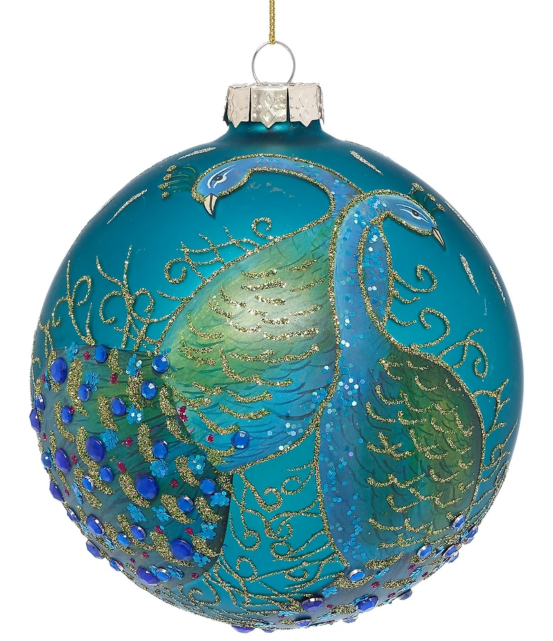 Mark Roberts Holiday Collection 3-Piece Peacock Ball Hanging Boxed Ornament Set