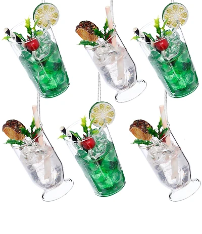Mark Roberts Holiday Collection 6-Piece Assorted Cocktail Glass Ornament, Set of 6
