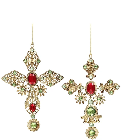 Mark Roberts Holiday Collection 6-Piece Assorted Jeweled Cross Ornament Set
