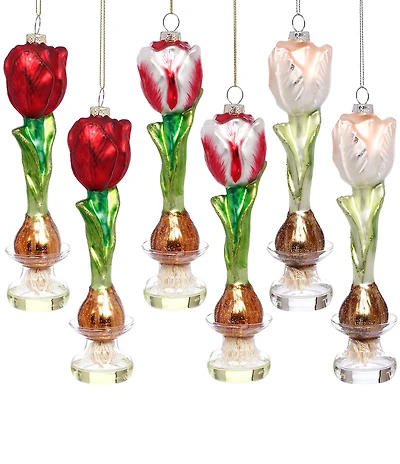 Mark Roberts Holiday Collection 6-Piece Assorted Tulip Bulb Ornament Set