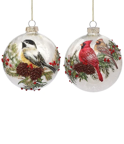 Mark Roberts Holiday Collection 6-Piece Assortment Cardinal Chickadee Ornament Box Set