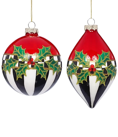 Mark Roberts Holiday Collection 6-Piece Assortment Checkered Ornament Box Set
