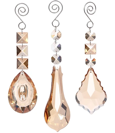 Mark Roberts Holiday Collection 6-Piece Assortment Crystal Drop Hanging Ornament Set