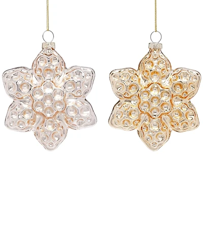 Mark Roberts Holiday Collection 6-Piece Assortment Crystal Star Flower Hanging Ornament Set