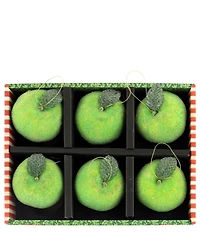 Mark Roberts Holiday Collection 6-Piece Frosted Apple Hanging Boxed Ornament Set