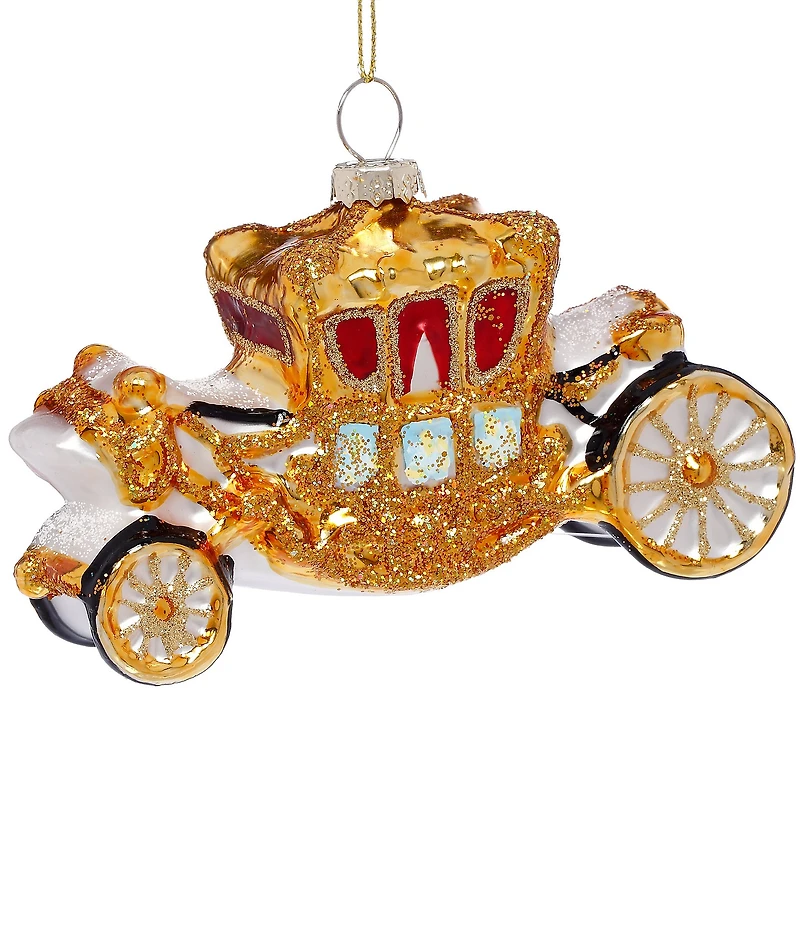 Mark Roberts Holiday Collection 6-Piece Gold Carriage Ornament Glass Set