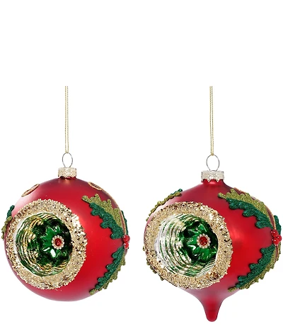 Mark Roberts Holiday Collection Assorted Christmas Reflector Ornaments, Set of 6