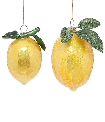 Mark Roberts Holiday Collection Assorted Sparkled Lemon Hanging Ornament, Set of 6