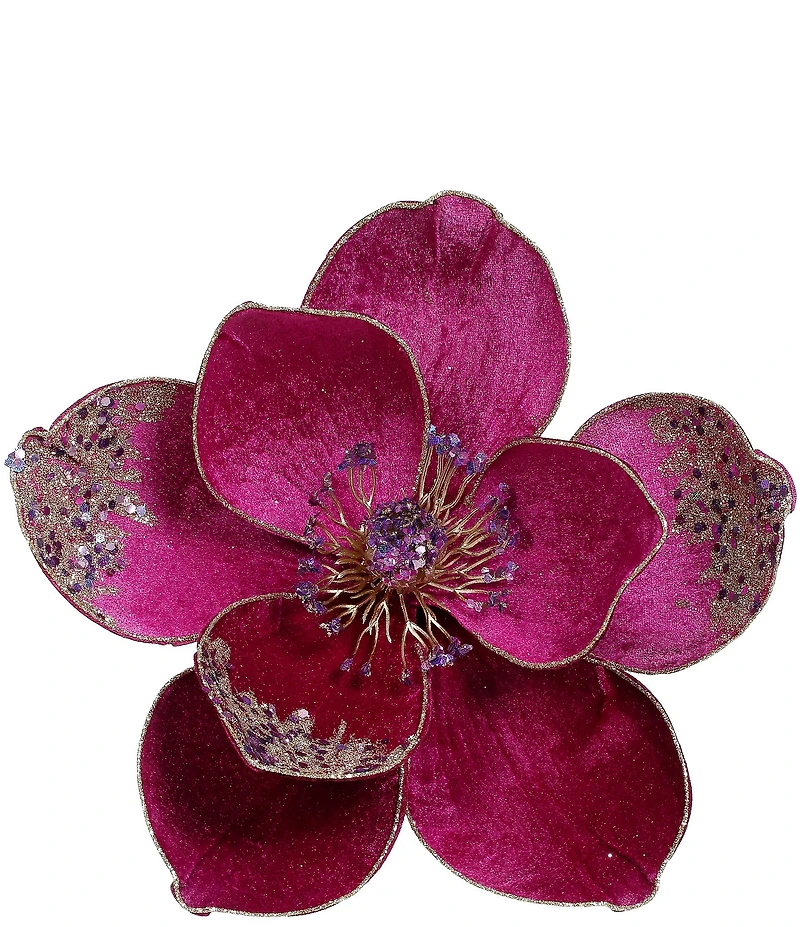 Mark Roberts Holiday Collection Elegant Glitter Magnolia Pick Set Of 12