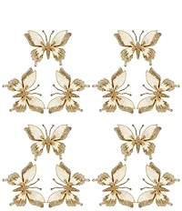 Mark Roberts Holiday Collection Gold Glitter Fantasy Butterfly Clip Set Of 12