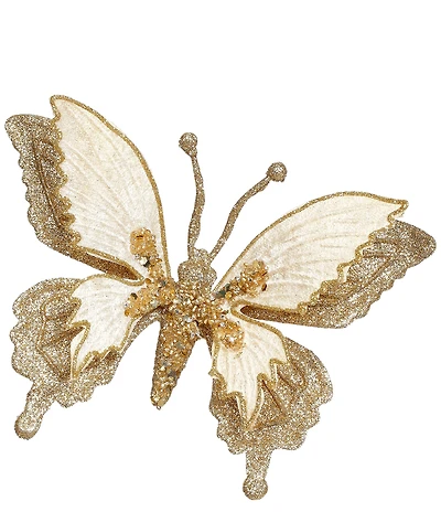 Mark Roberts Holiday Collection Gold Glitter Fantasy Butterfly Clip Set Of 12