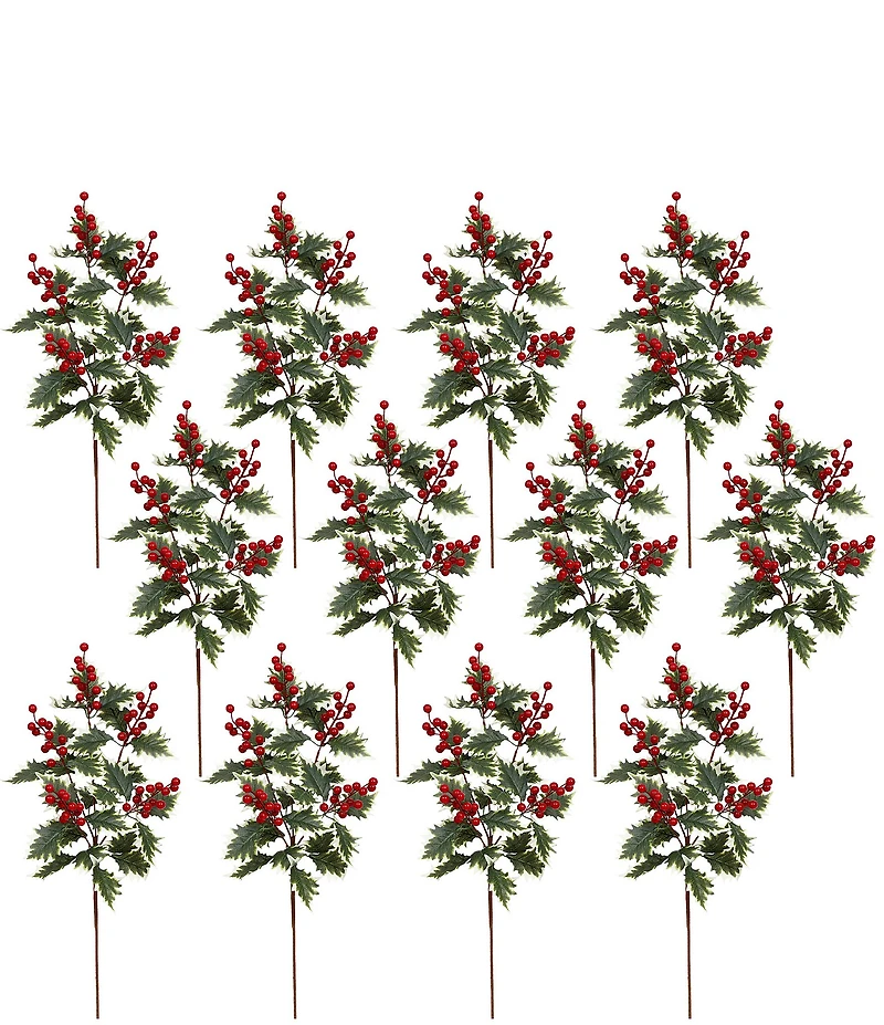 Mark Roberts Holiday Collection Holly Berry Pine Spray, Set of 12